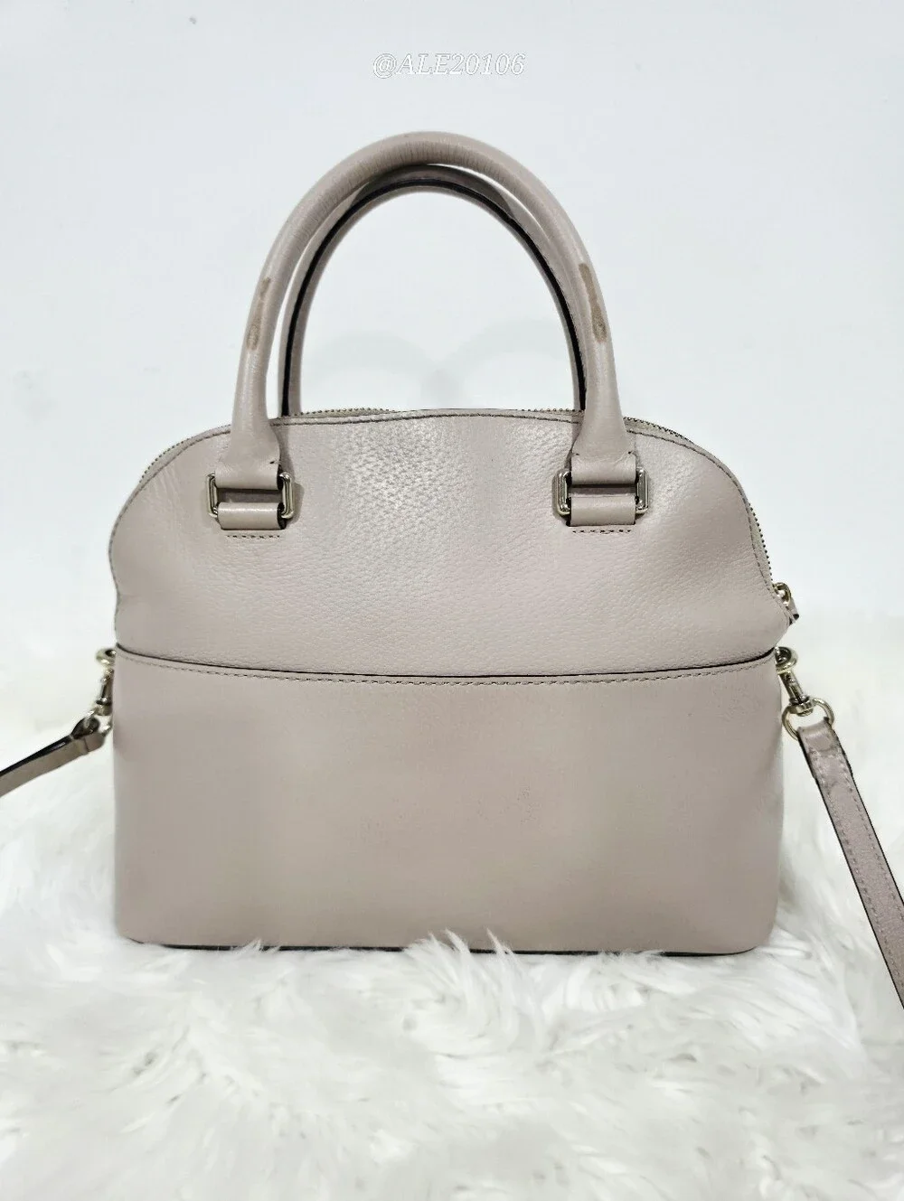 Kate Spade Nude Beige Blush Leather Satchel Crossbody Bag